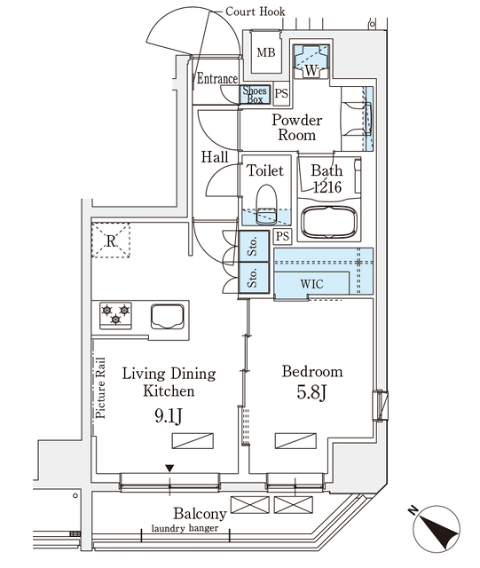 ベルファース人形町　304号室の間取り図