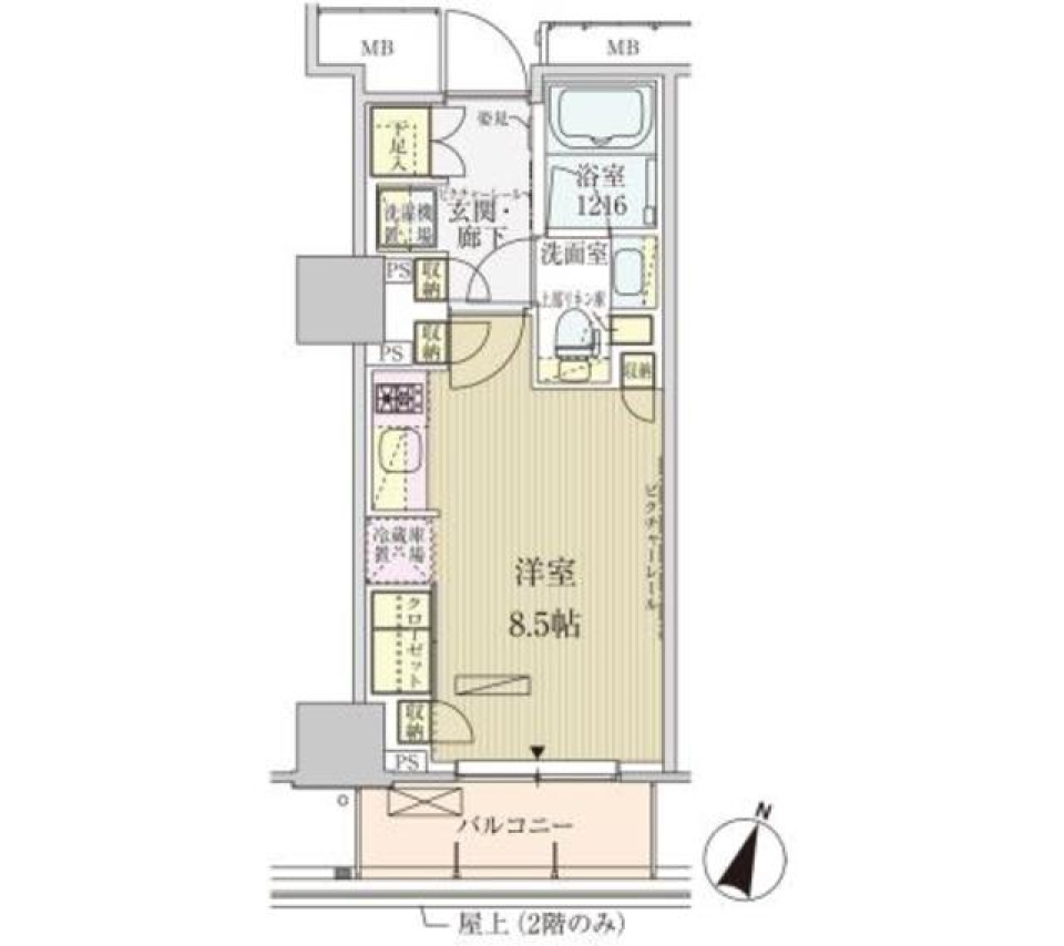 パークアクシス赤坂見附　804号室の間取り図