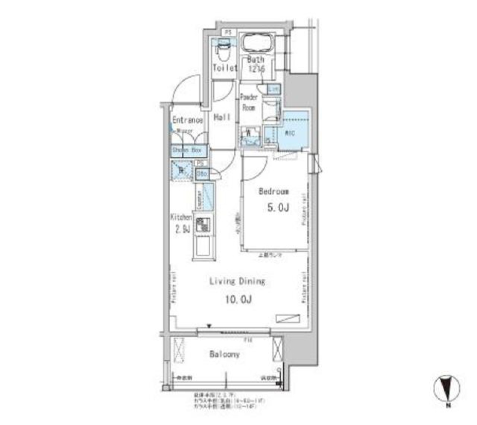 パークアクシス新御徒町Ｅａｓｔ　502号室の間取り図