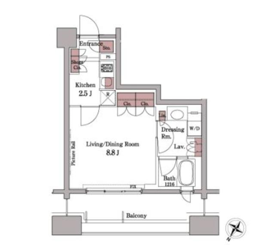 パークアクシス白金台　908号室の間取り図