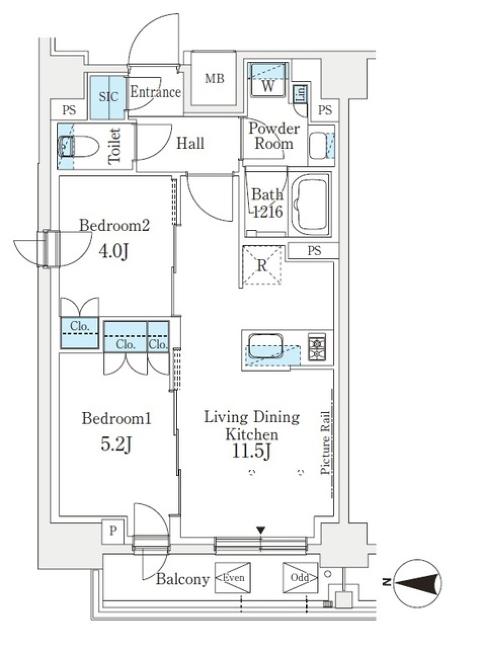 Ｊ．ＧＲＡＮ　Ｃｏｕｒｔ　品川西大井ＥＡＳＴ　316号室の間取り図