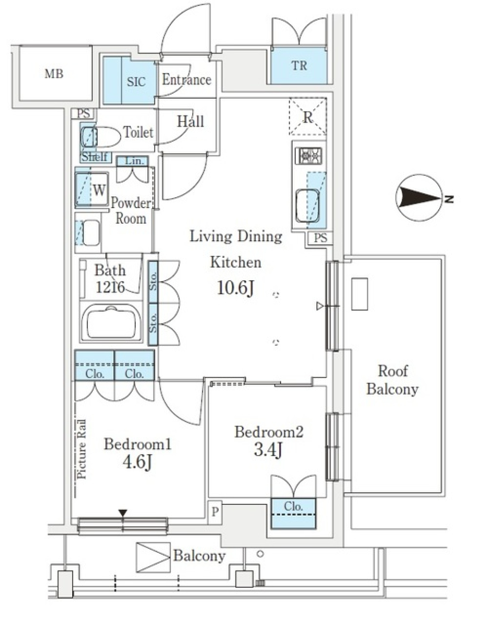 Ｊ．ＧＲＡＮ　Ｃｏｕｒｔ　品川西大井ＥＡＳＴ　414号室の間取り図