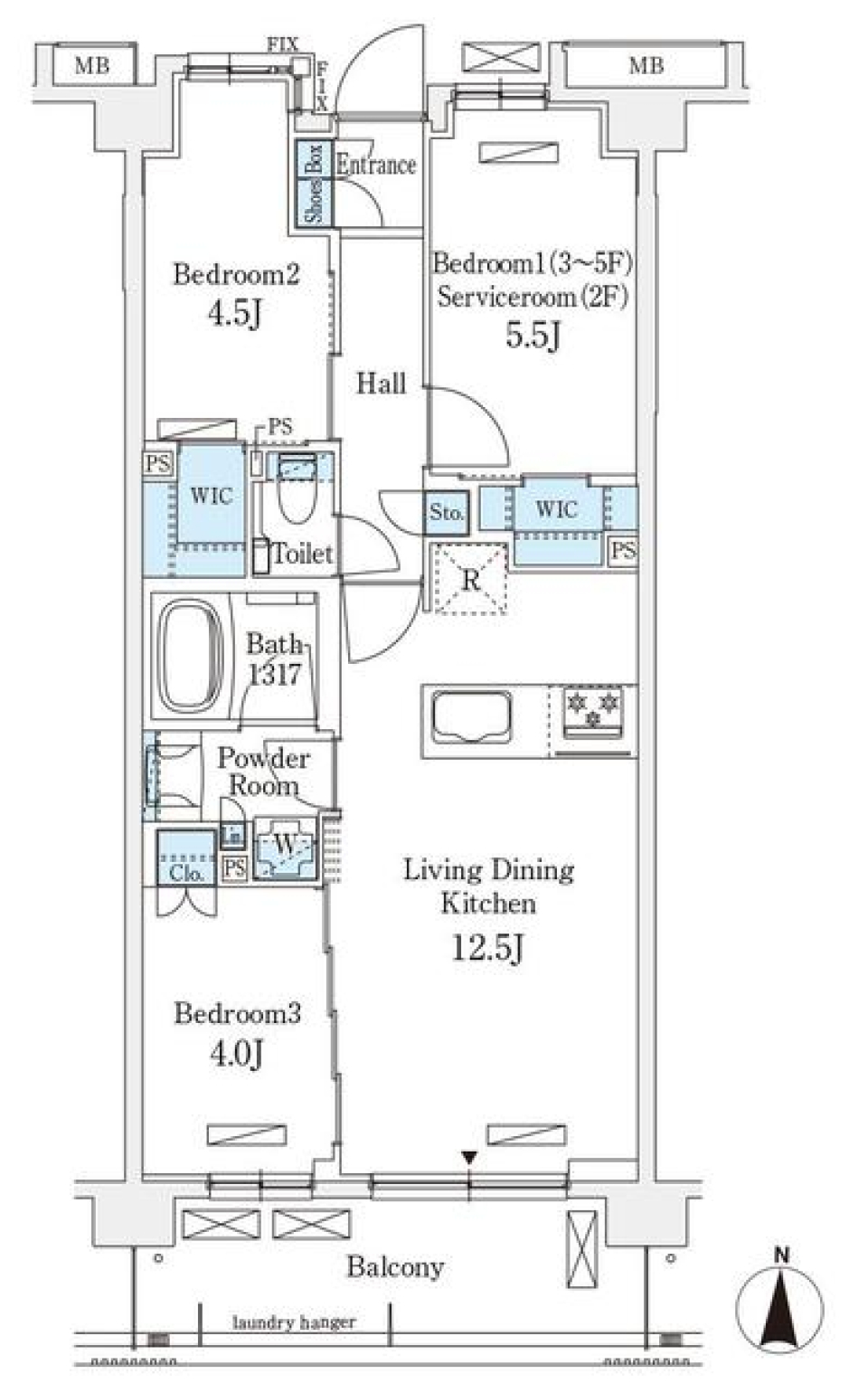 アヴァンカーサ町屋　302号室の間取り図