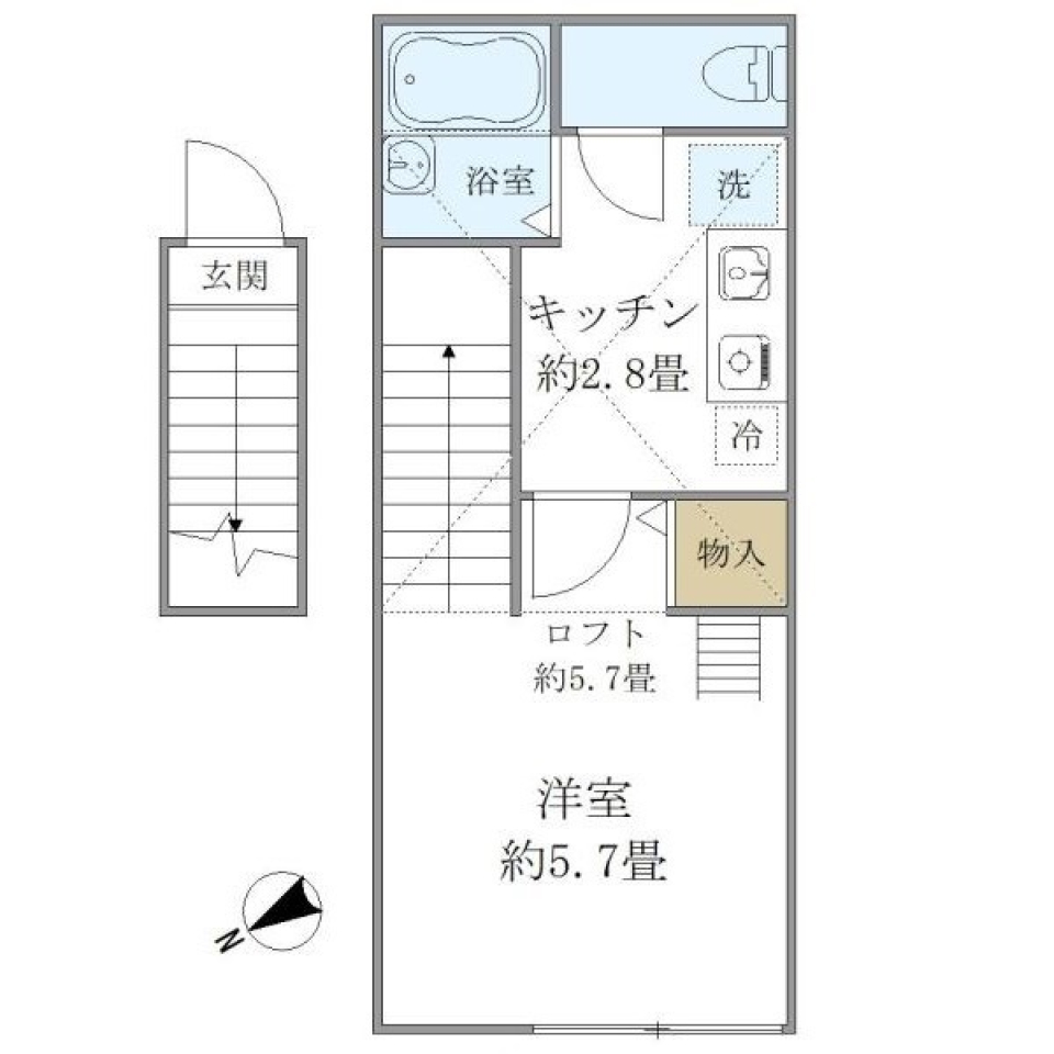 テラス学芸大　203号室の間取り図