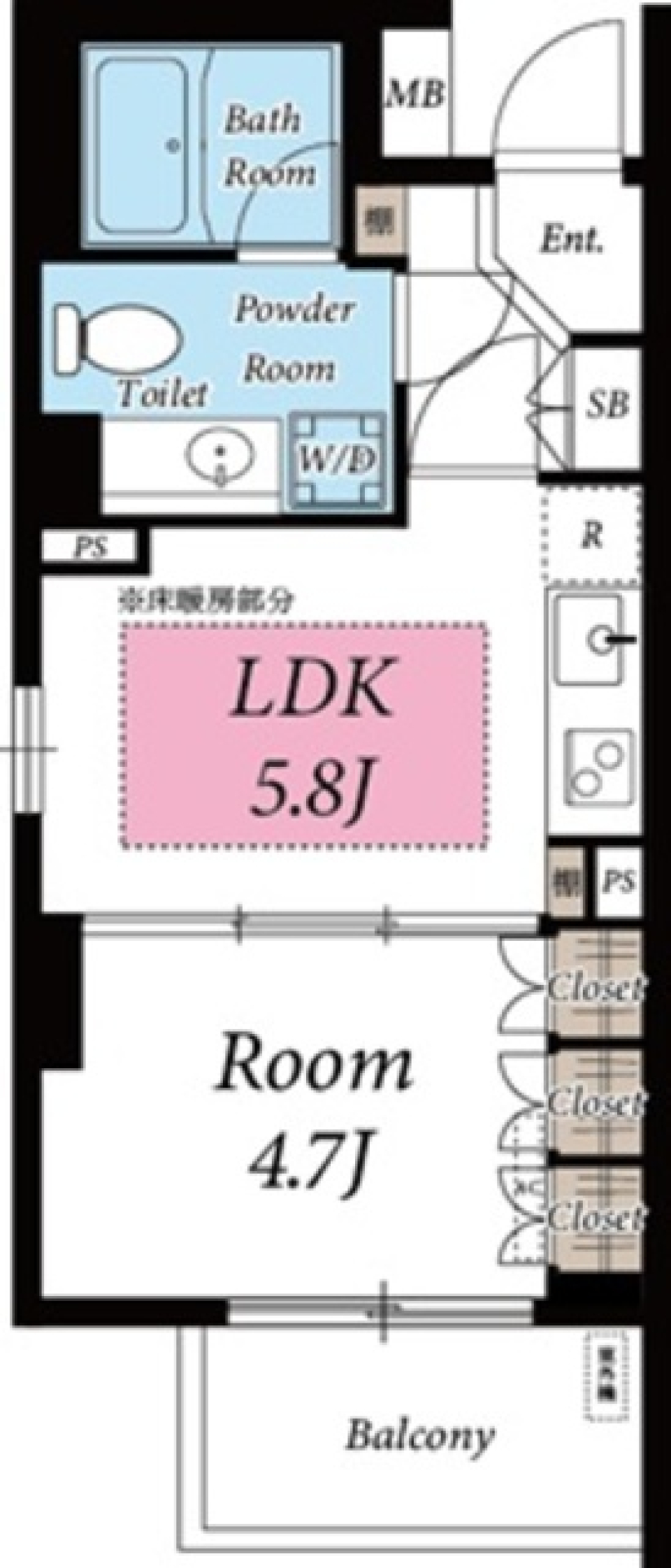 アビテ白金台　901号室の間取り図