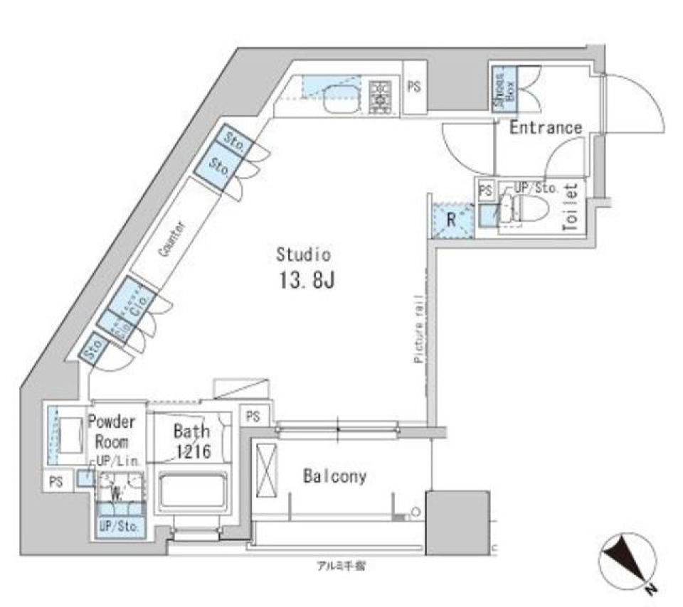 パークアクシス茅場町　1101号室の間取り図