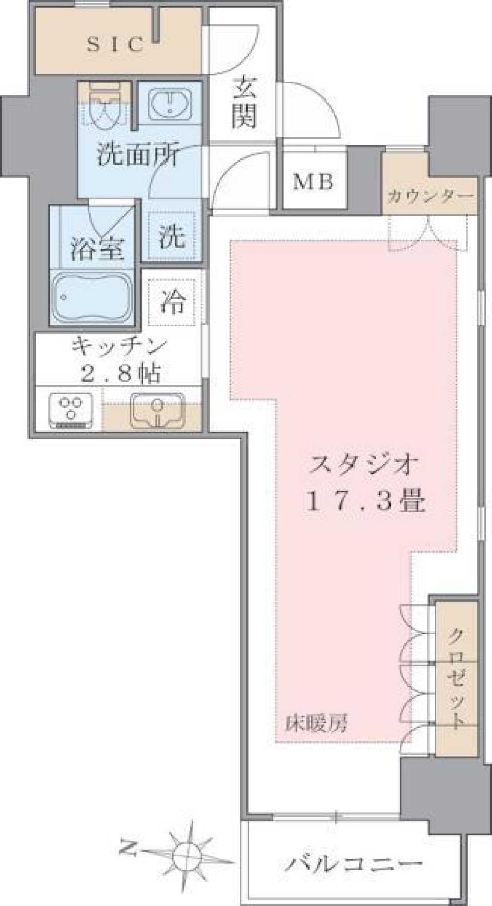 Ｂｒｉｌｌｉａ　ｉｓｔ　東雲キャナルコート　310号室の間取り図