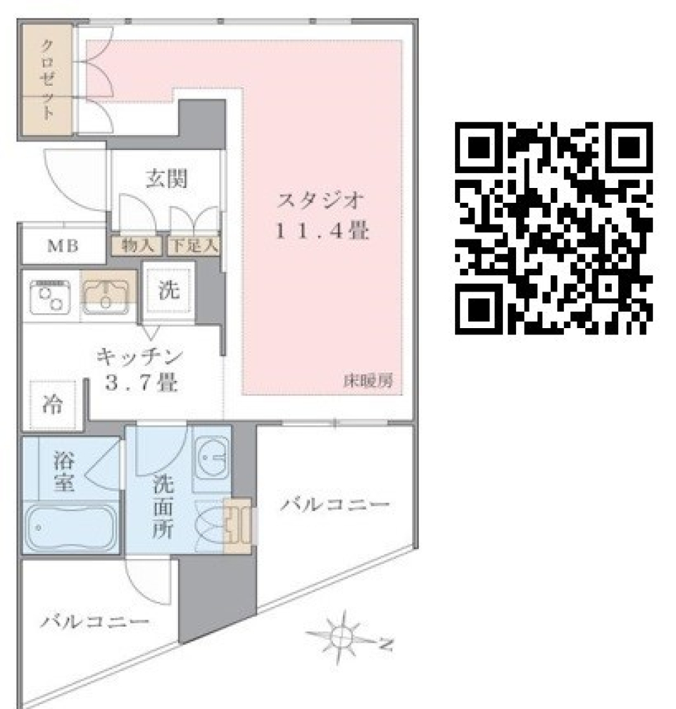 Ｂｒｉｌｌｉａ　ｉｓｔ　東雲キャナルコート　332号室の間取り図