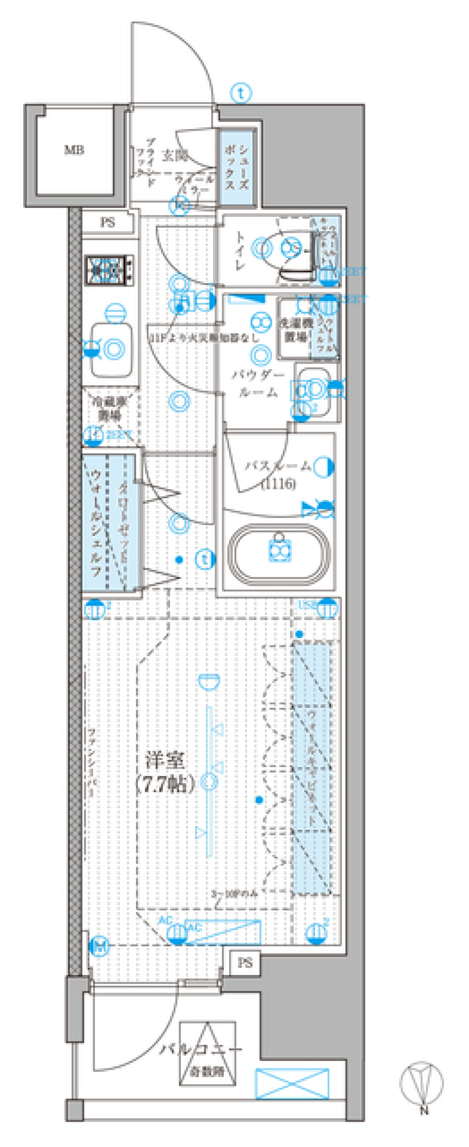 リテラス蒲田 905号室の間取り図