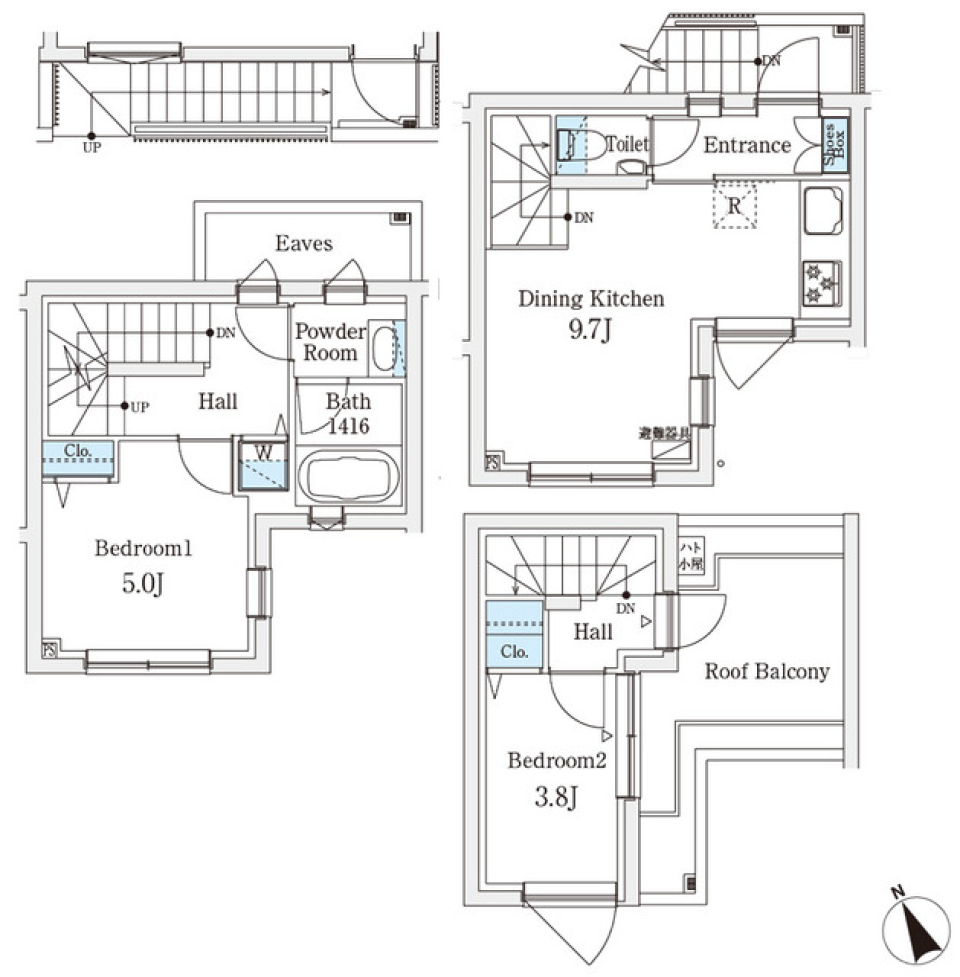 ＡＧＲＡＴＩＯ　ＴＥＲＲＡＣＥ　恵比寿　215号室の間取り図