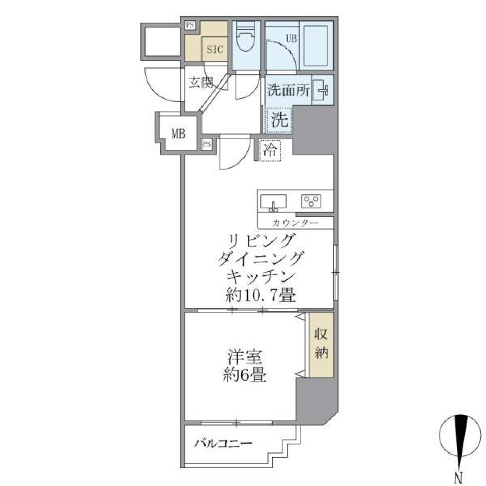 フェリーチェ錦糸町　1404号室の間取り図