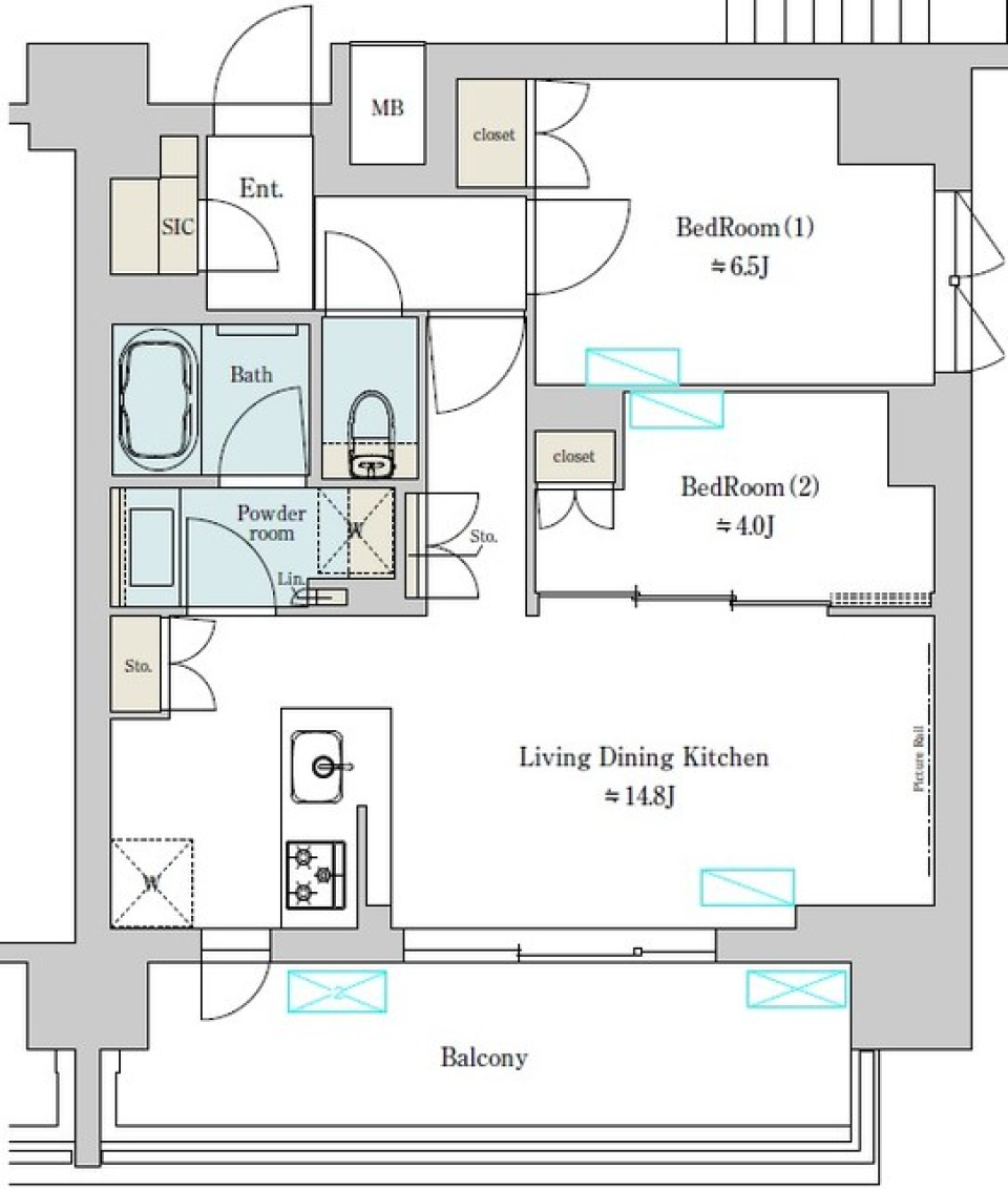 Ｂｒｉｌｌｉａ　ｉｓｔ　上野稲荷町 1402号室の間取り図