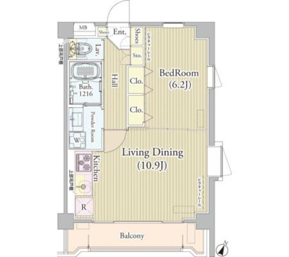 アンソレイユ氷川台　401号室の間取り図