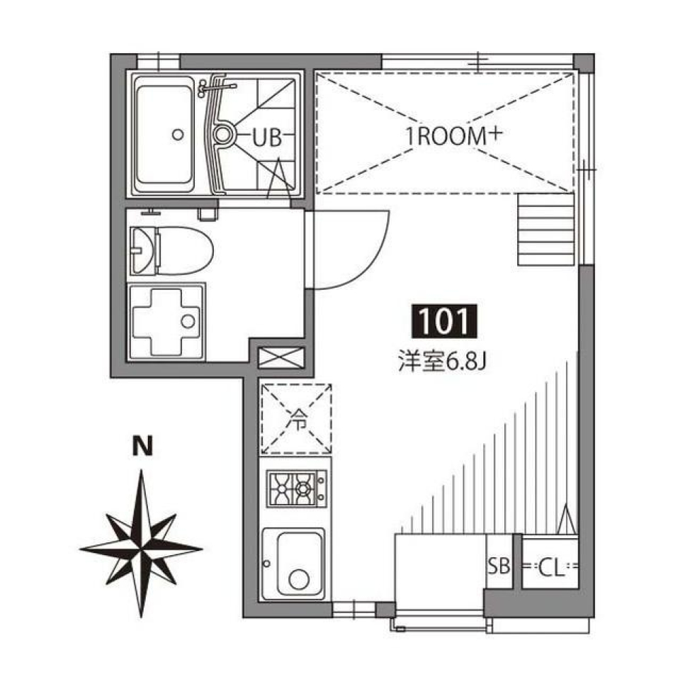 ソシガヤテラスN 101号室の間取り図