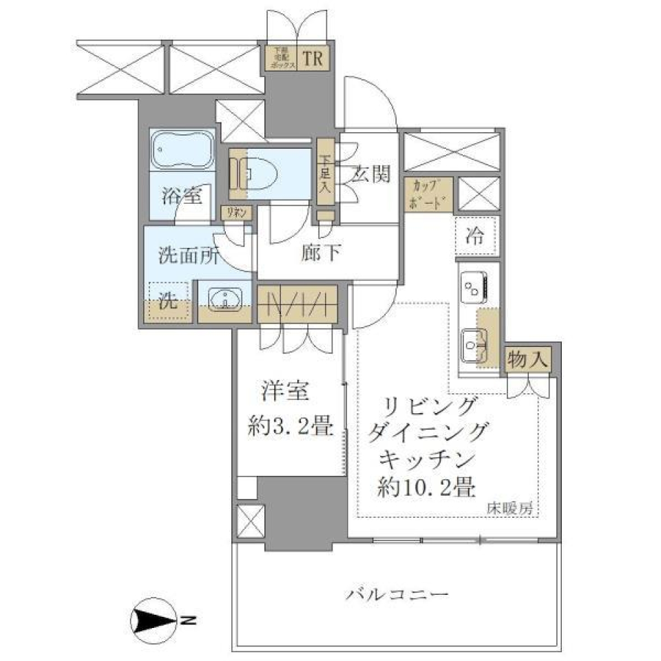 Ｂｒｉｌｌｉａ　Ｔｏｗｅｒ　池袋　Ｗｅｓｔ　608の間取り図