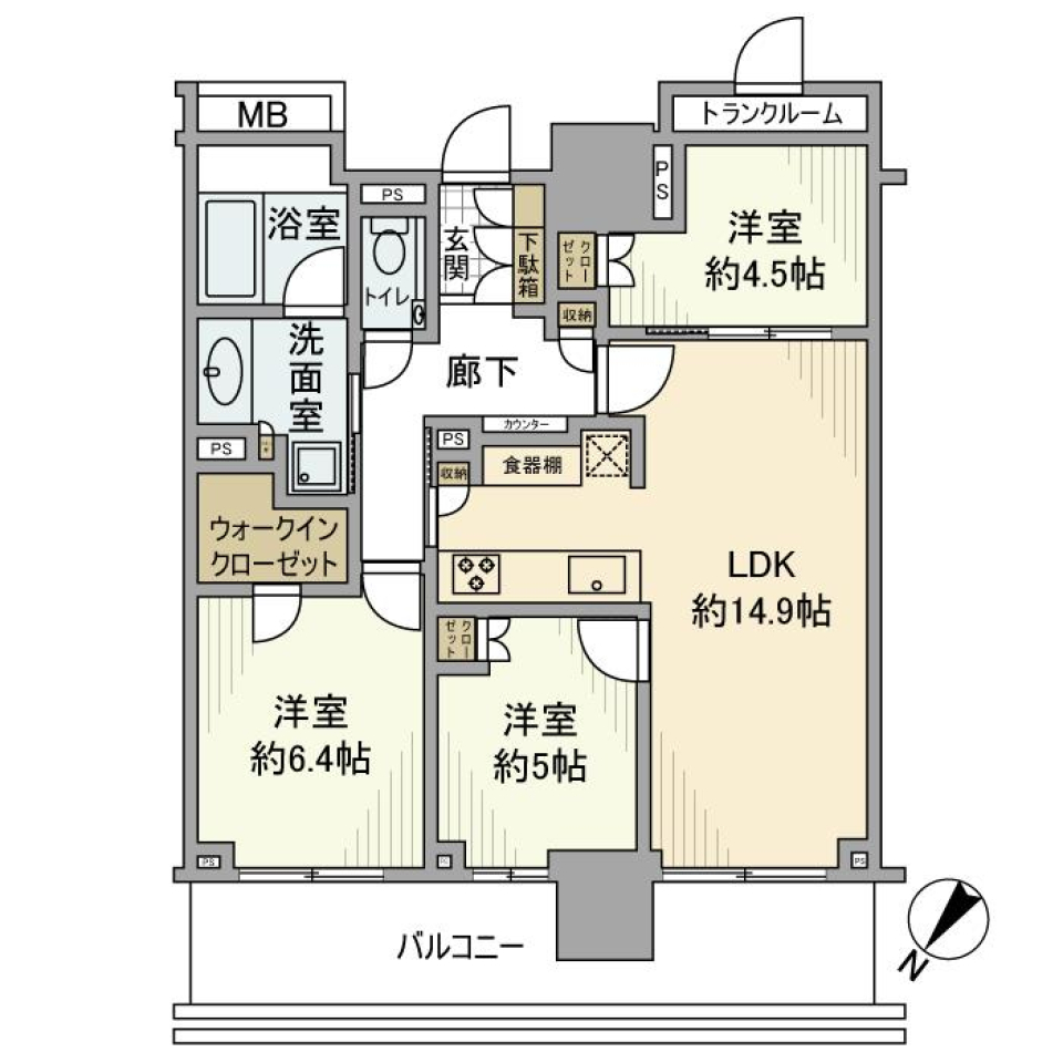 ブランズタワー豊洲　2124号室の間取り図