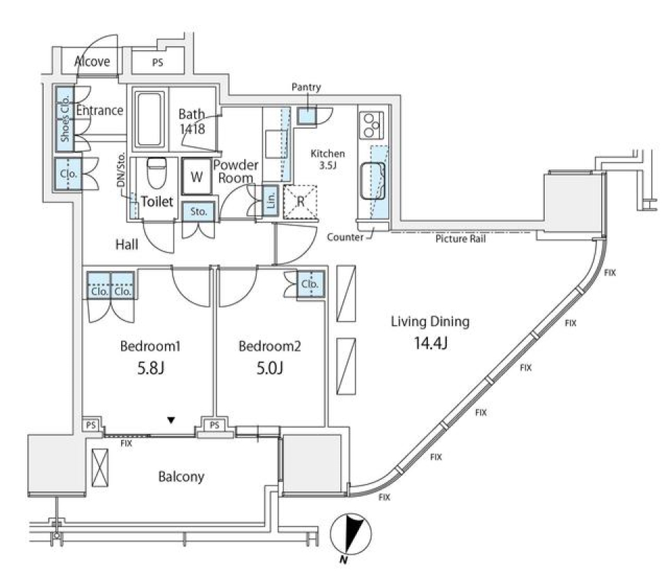 二子玉川ライズ　タワー＆レジデンス　タワーセントラルの間取り図