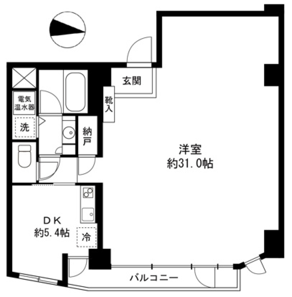 【リノベ】31帖の1DKですと？！の間取り図