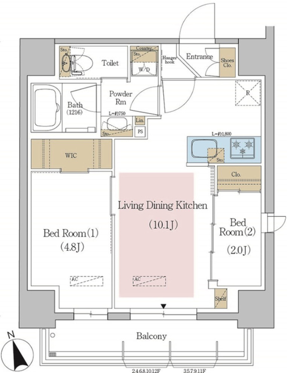 アーバネックス東京八丁堀 701の間取り図