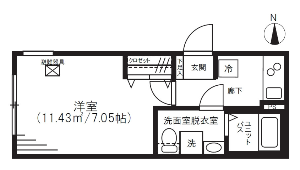 湯島レジデンス　501号室の間取り図