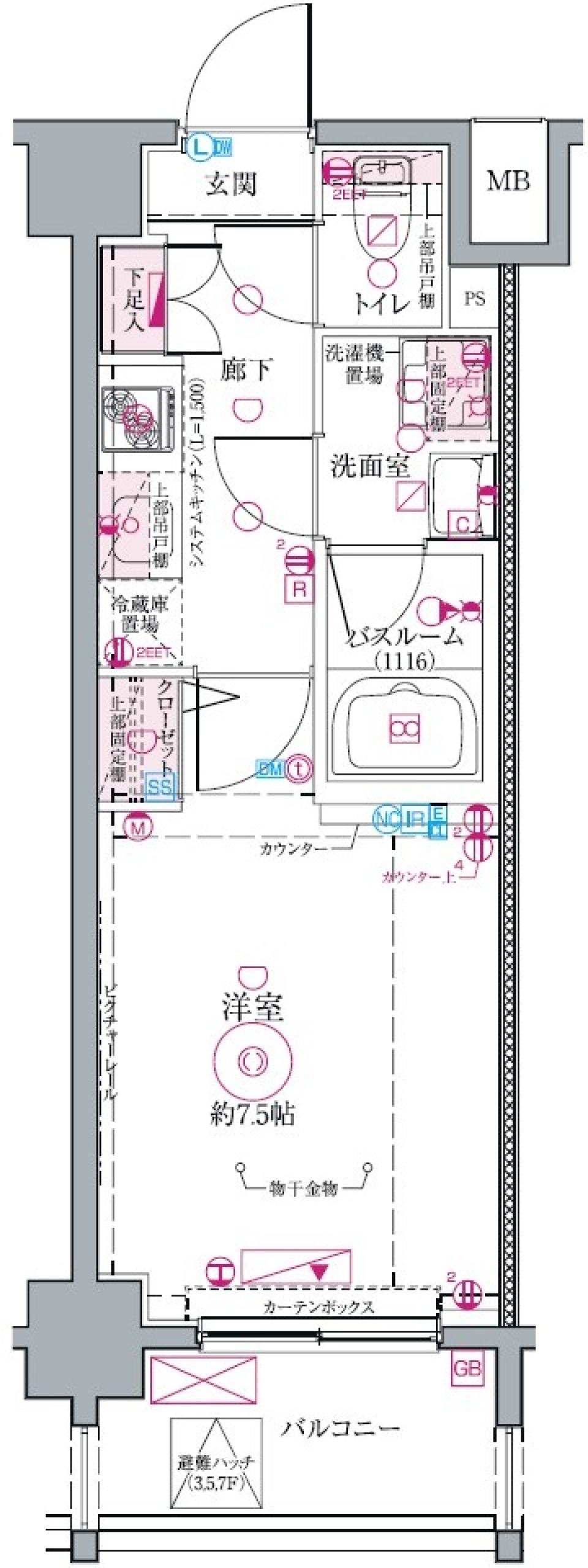 クレヴィスタ代田橋　206の間取り図