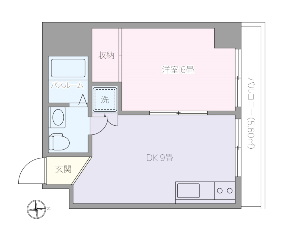 朝日雷門マンション　601号室の間取り図