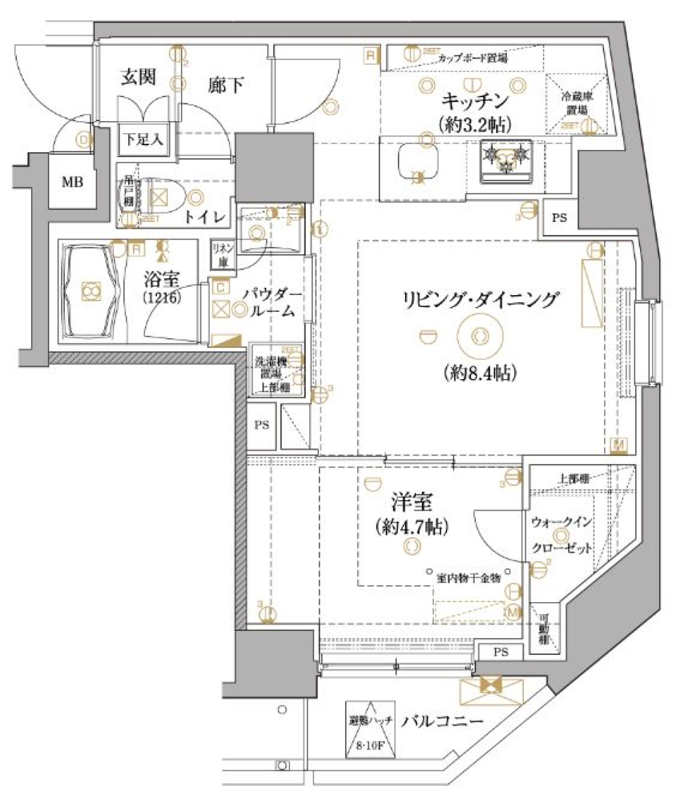 REALIZE浅草Ⅳ 901の間取り図