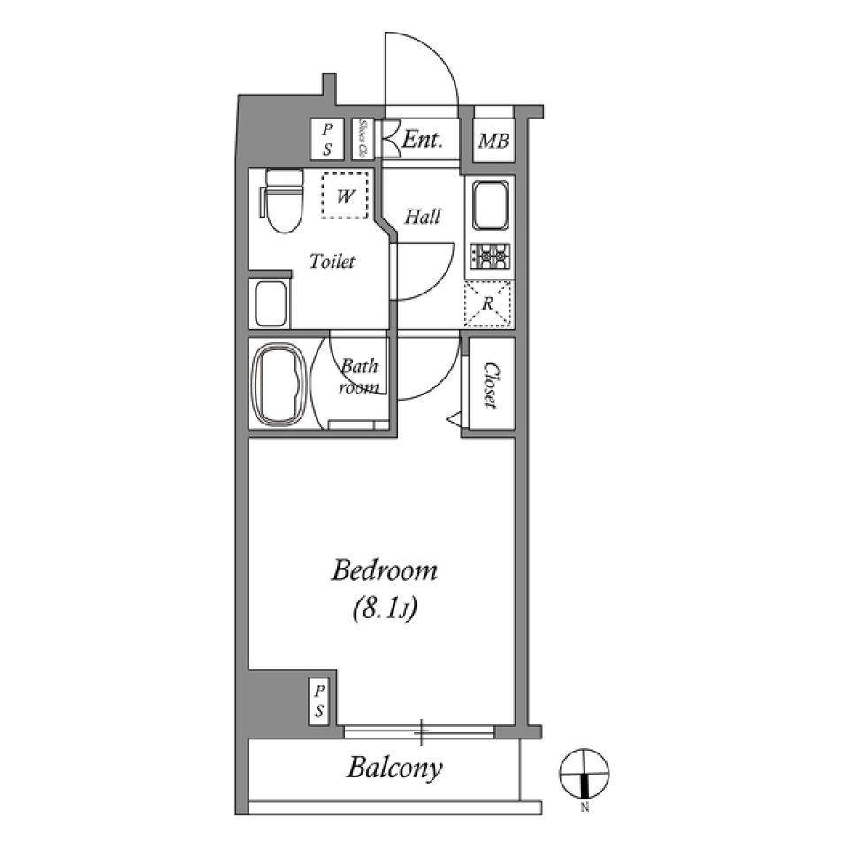 ＧＥＮＯＶＩＡ東中野ｓｋｙｇａｒｄｅｎ　0606号室の間取り図