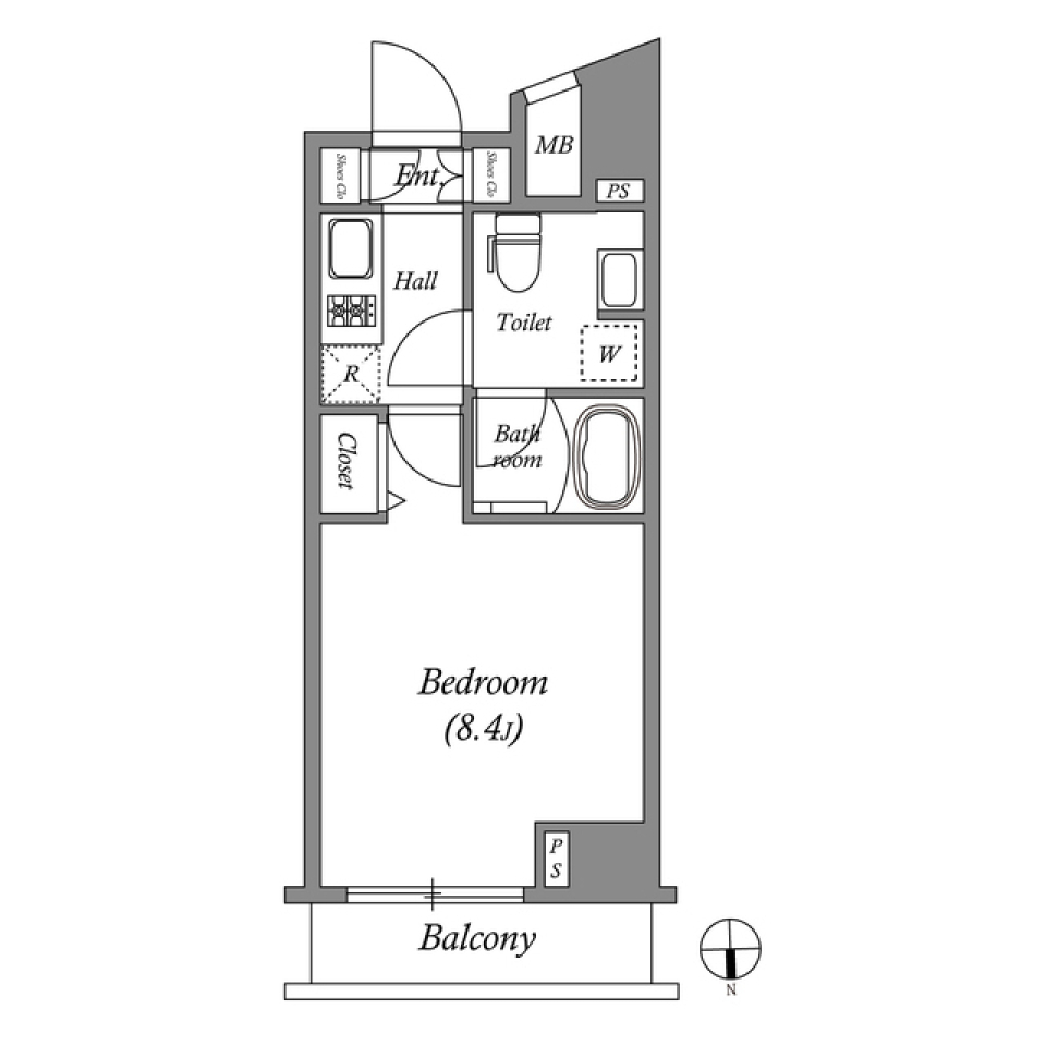 ＧＥＮＯＶＩＡ東中野ｓｋｙｇａｒｄｅｎ　0205号室の間取り図