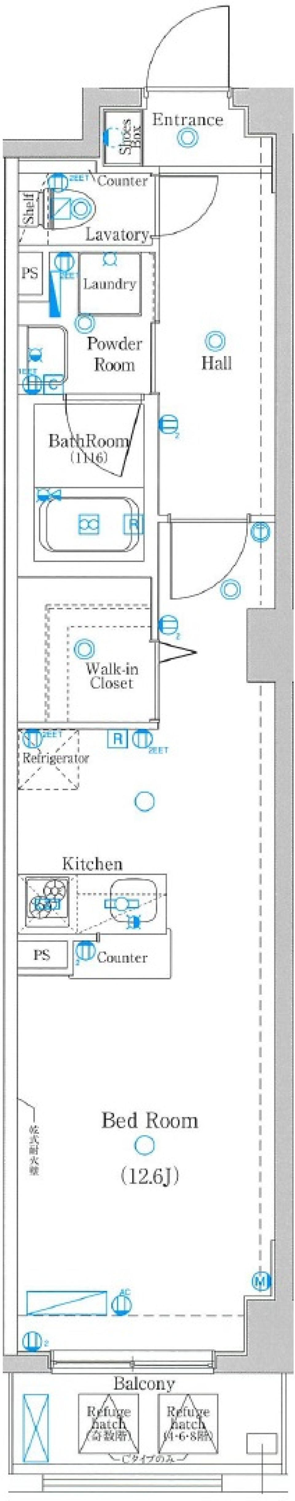 DIPS日暮里　703号室の間取り図