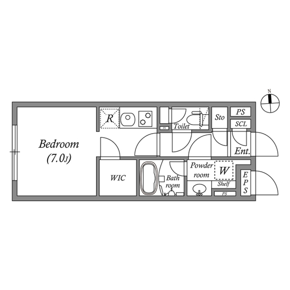 Ｔ’ｓ　ＳＱＵＡＲＥ　ＫＡＧＵＲＡＺＡＫＡ　403号室の間取り図