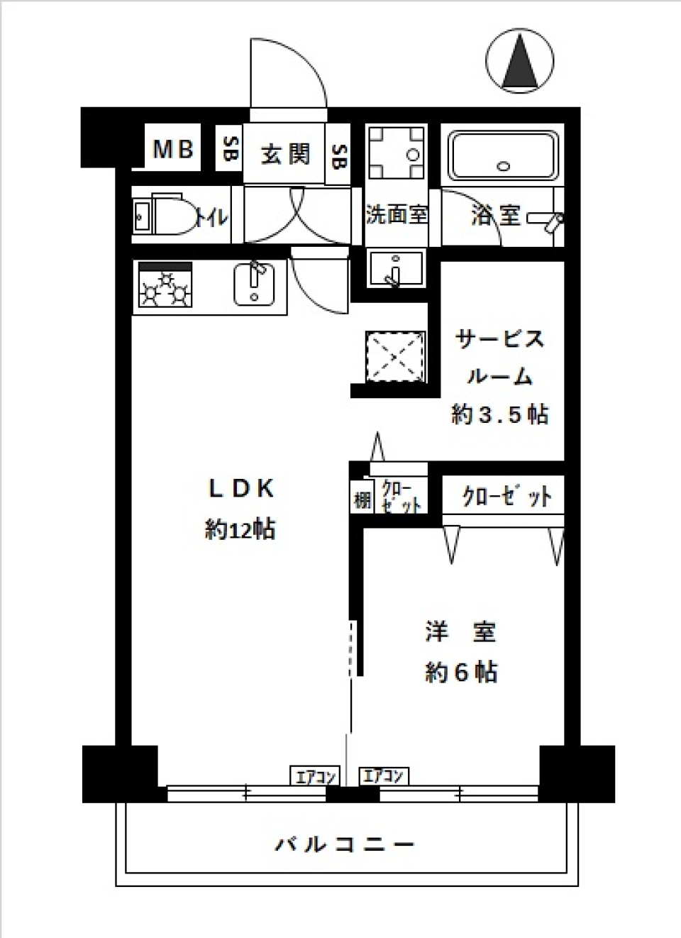 牛込マンション 505号室の間取り図