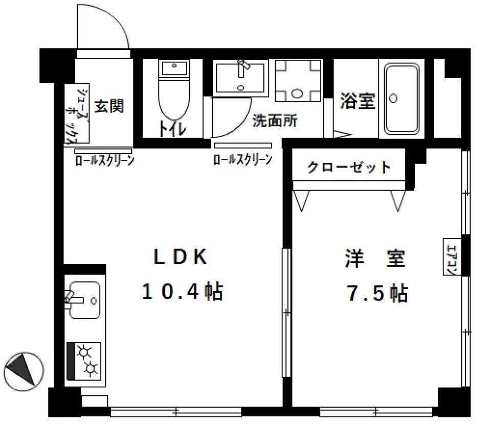 戸山コーポ　401の間取り図