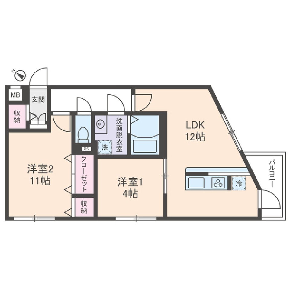 ガーデンフラッツ山王 0403の間取り図