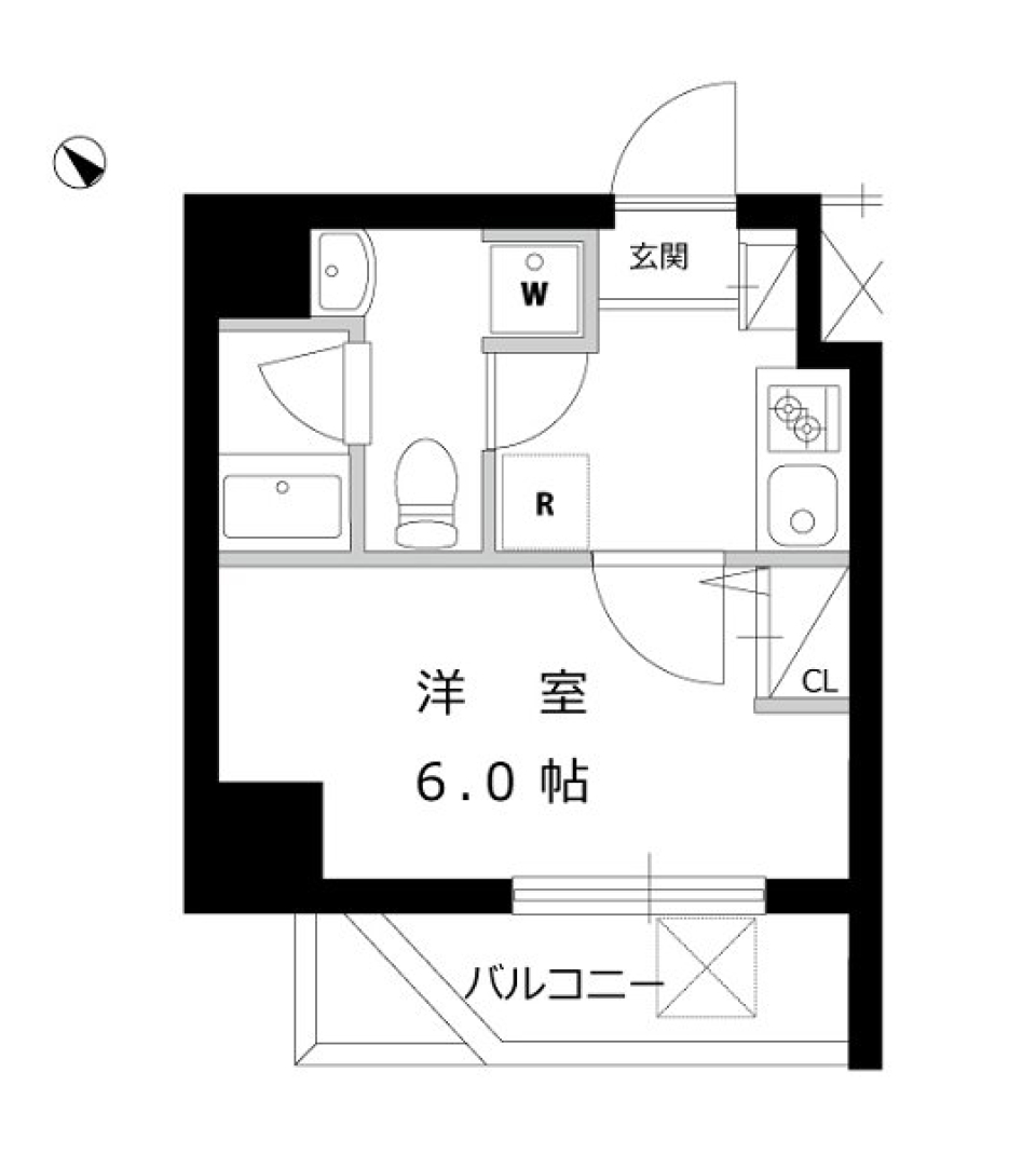 ハーモニーレジデンス田町　202の間取り図