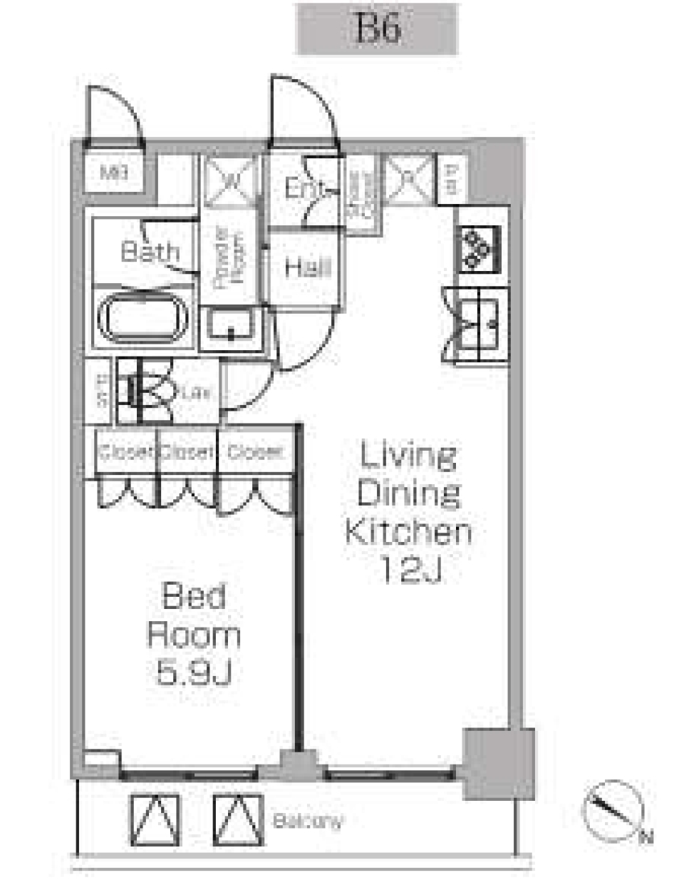 プラウドフラット三軒茶屋Ⅱ　304の間取り図