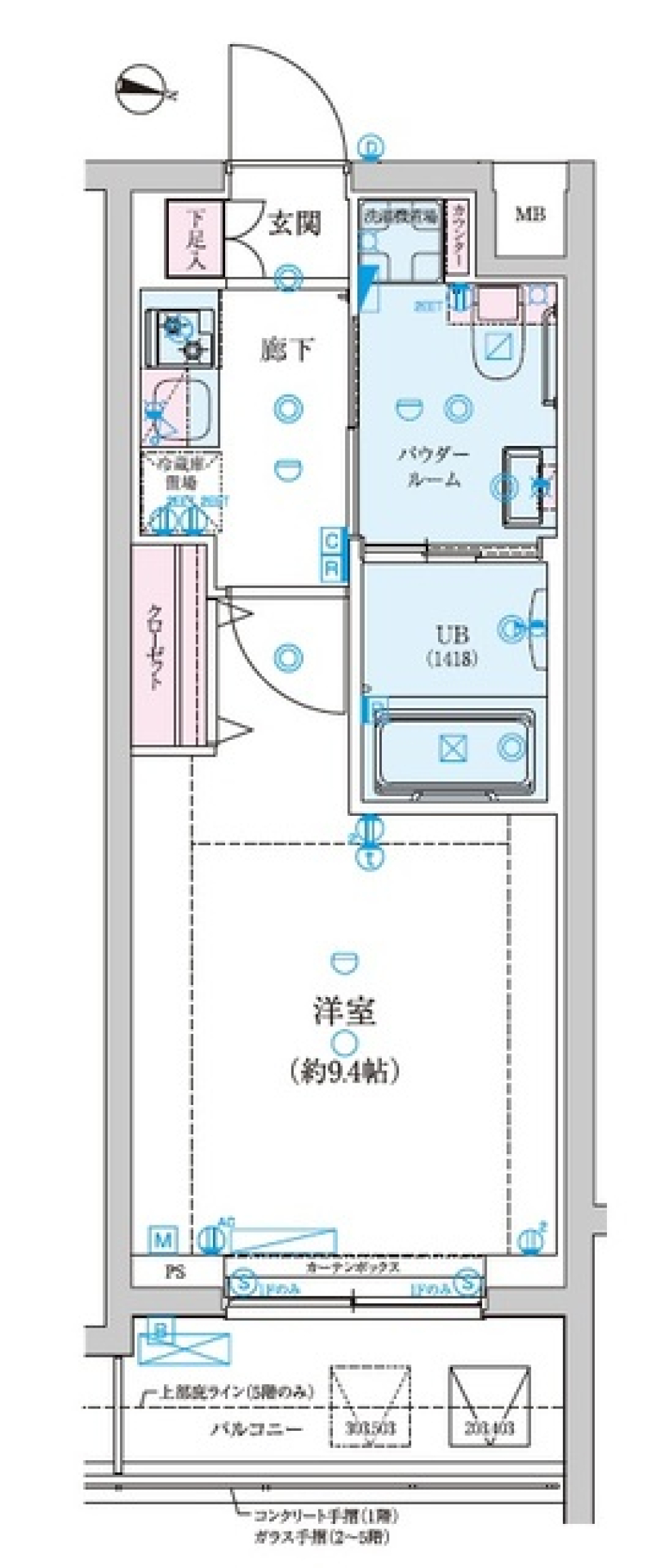 ジェノヴィア新中野スカイガーデン　103号室の間取り図