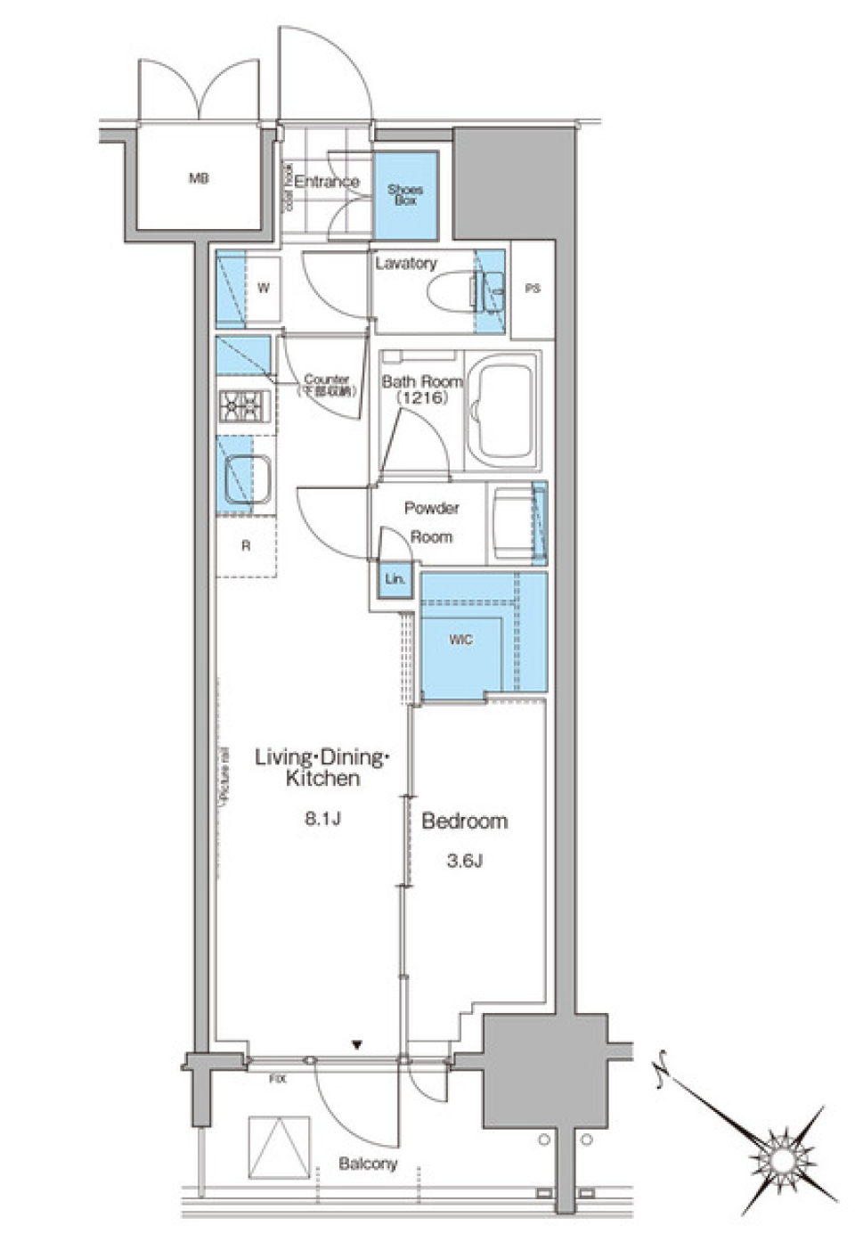 ルフォンプログレ西大井プレミア 1004号室の間取り図