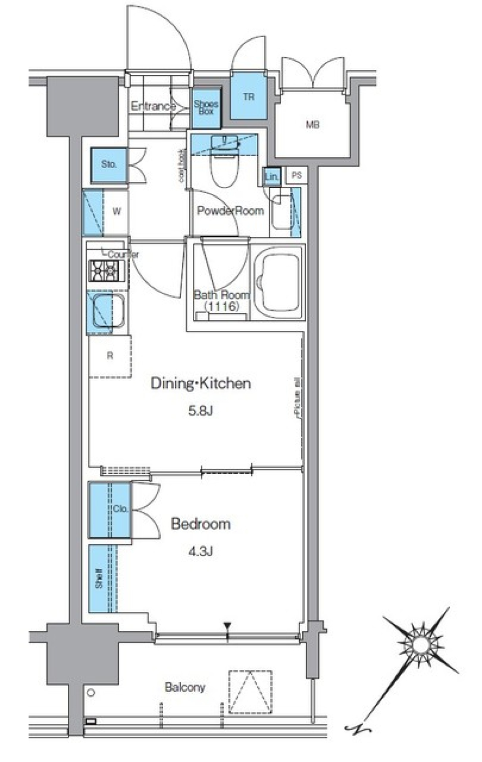 ルフォンプログレ西大井プレミア　511号室の間取り図