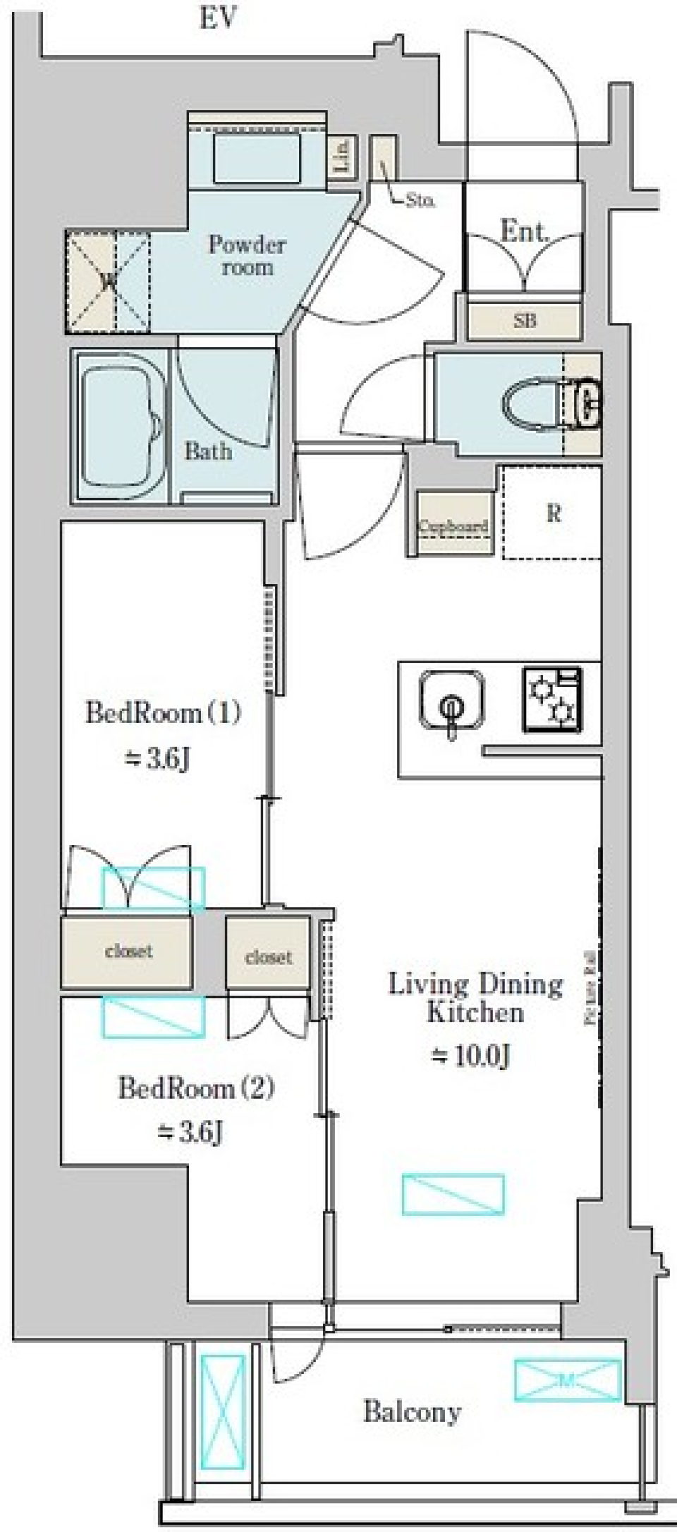 Ｂｒｉｌｌｉａ　ｉｓｔ　上野稲荷町　1001号室の間取り図