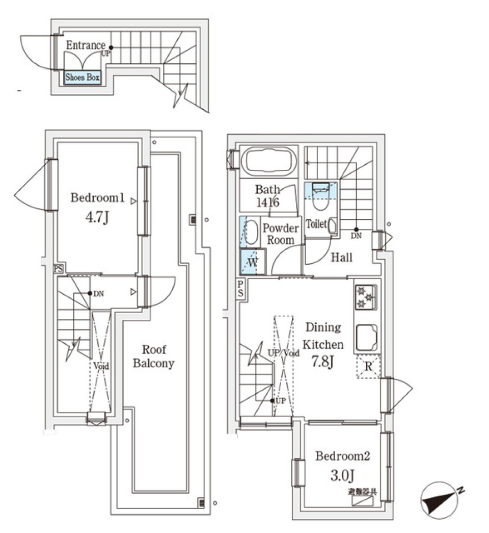 【新築】ＡＧＲＡＴＩＯ　ＴＥＲＲＡＣＥ　恵比寿　207号室の間取り図