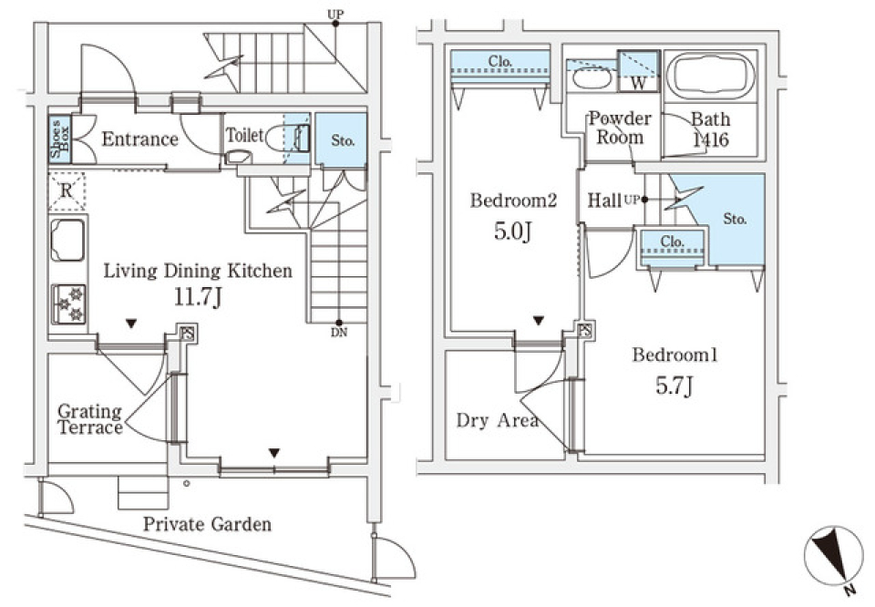 【新築】ＡＧＲＡＴＩＯ　ＴＥＲＲＡＣＥ　恵比寿　110号室の間取り図