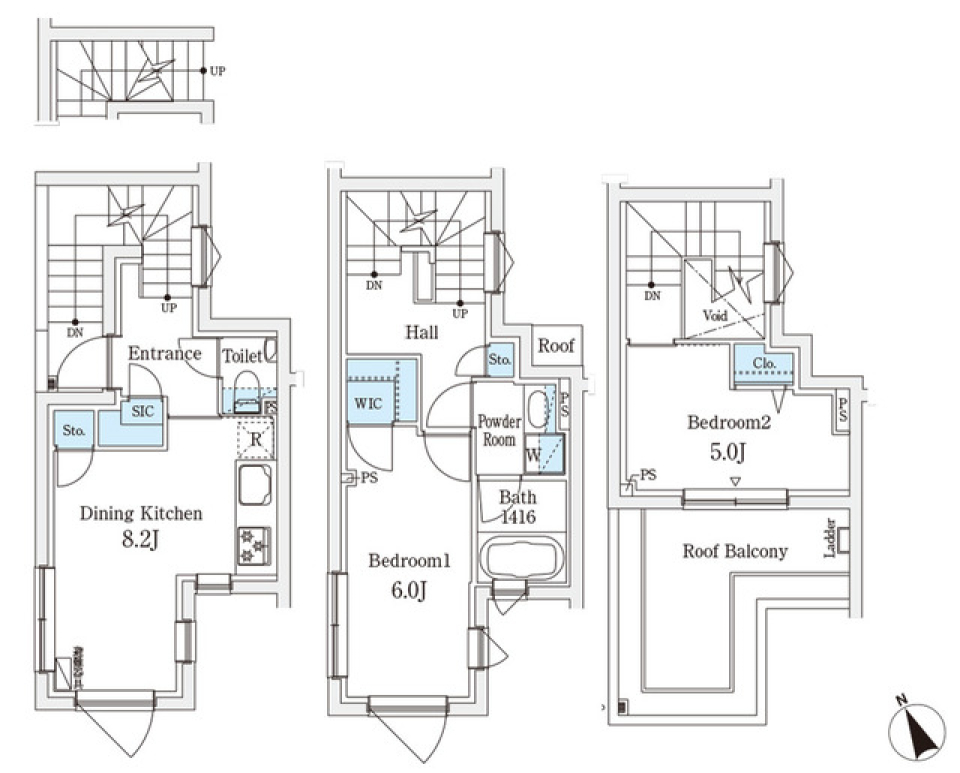 【新築】ＡＧＲＡＴＩＯ　ＴＥＲＲＡＣＥ　恵比寿　212号室の間取り図