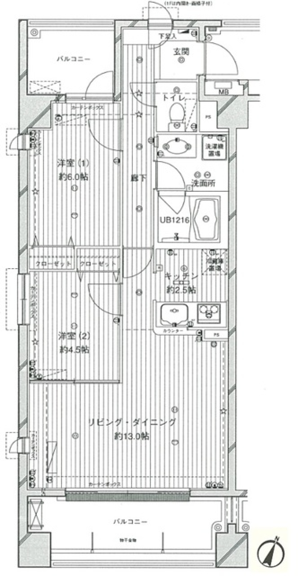 コスモリード西馬込　501号室の間取り図