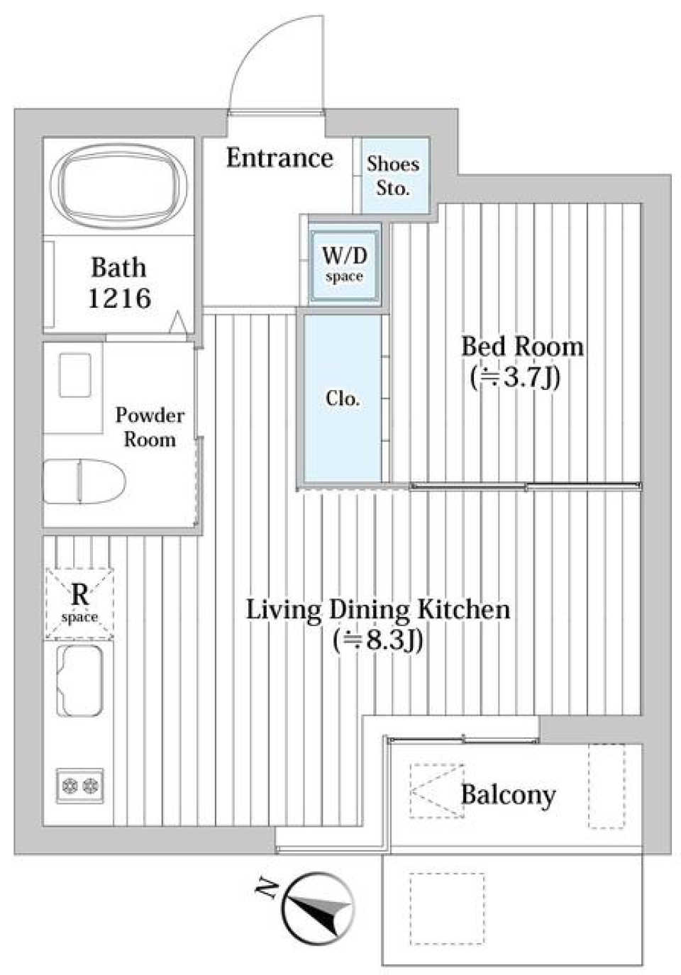 プリファード洗足 303号室の間取り図