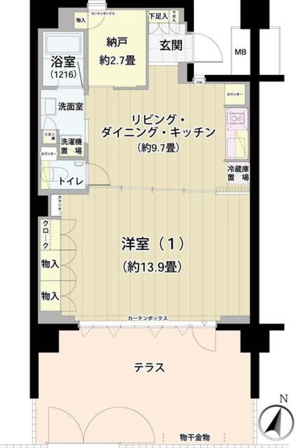 ガーデニエール砧レジデンス 112号室の間取り図