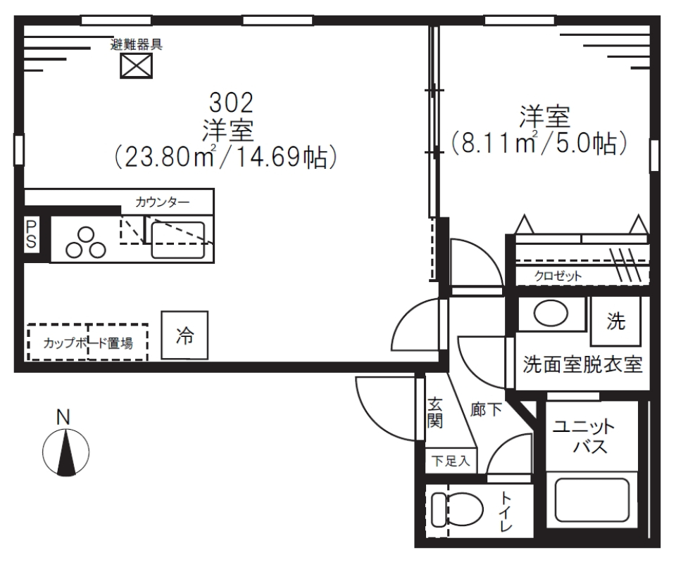 湯島レジデンス 0302号室の間取り図