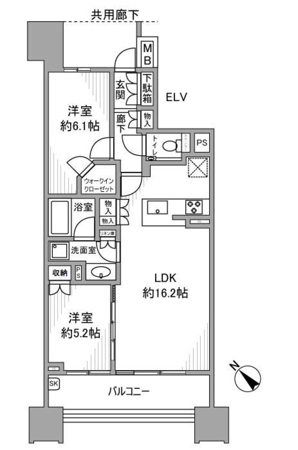 ザ・パークハウス名古屋　1104の間取り図