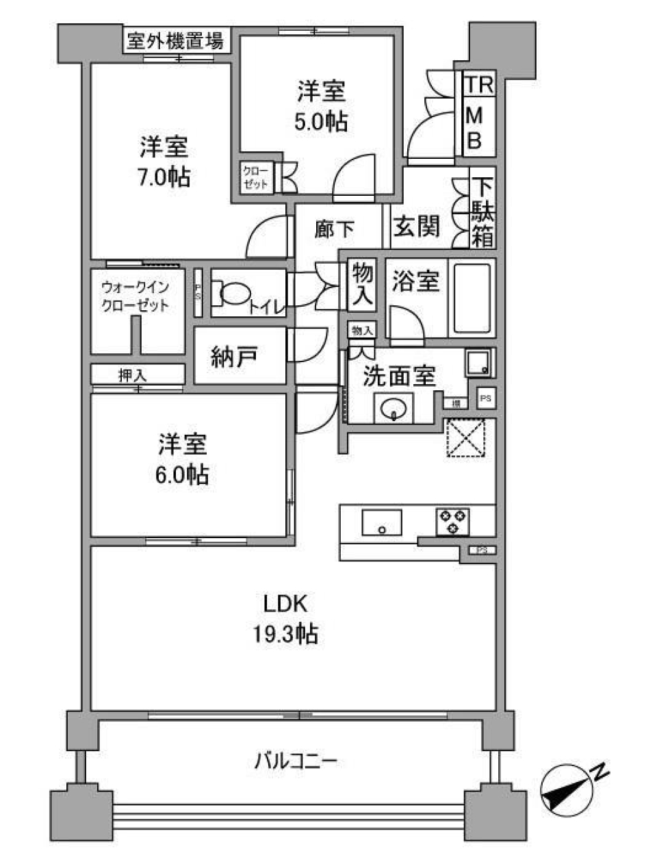 パークハウス社台　603の間取り図