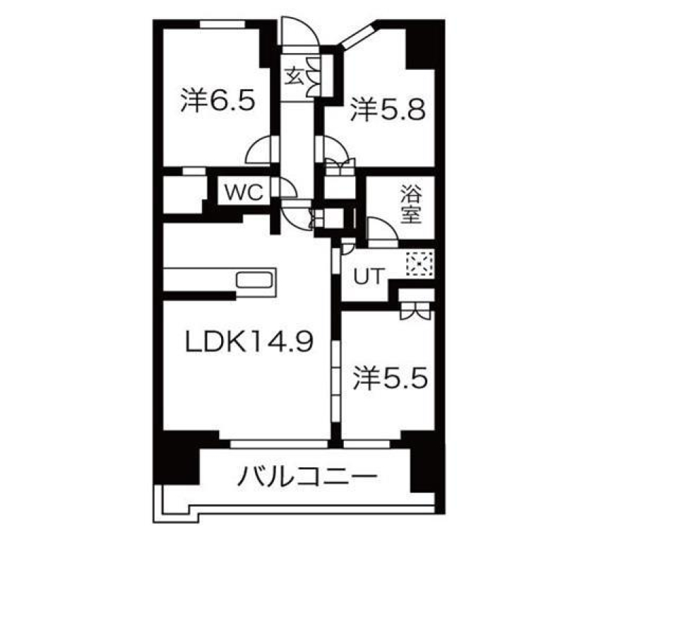 プラウド高岳　402号室の間取り図